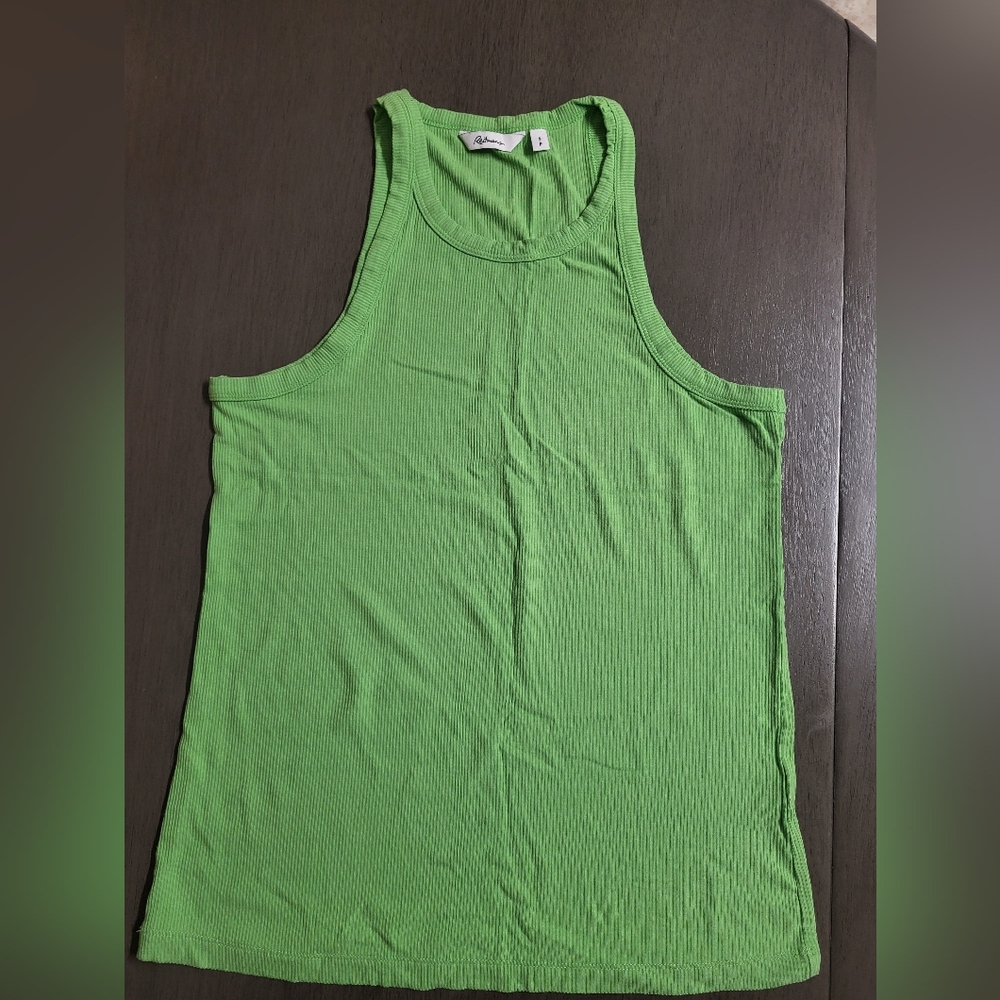 Reitmans Vibrant Green Ribbed Tank Top